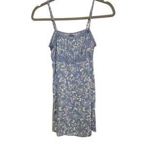 Art Class Girls Large 10/12 Lace Trim‎ Blue White Butterfly Dress M Summer Beach